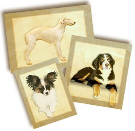 Russian borzoy's and Papillon's and Berner sennenhund's puppies.
